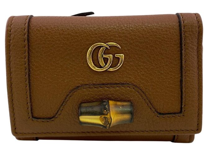 Mini portafoglio Gucci Bamboo Marrone