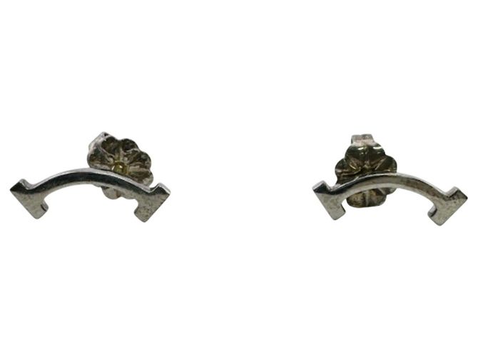 Tiffany & Co Pendientes de botón Tiffany T Smile Mini Plata