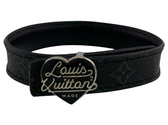 Pulseira charm de couro Louis Vuitton Preto