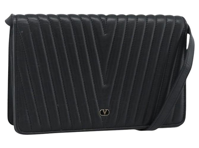 Borsa a Spalla VALENTINO in Pelle Nera e Oro Auth bs35515 Nero D'oro