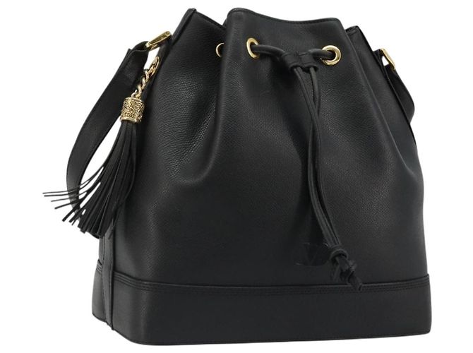 Borsa VALENTINO Borsa a tracolla in pelle nera e oro Auth 185143 Nero D'oro