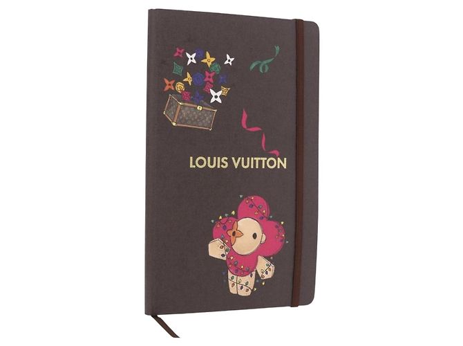 LOUIS VUITTON Monogram Vivienne Notebook MM Jane & Sticker GI1485 Auth 184901M Marrom Monograma