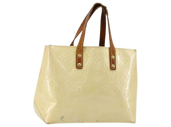 LOUIS VUITTON Sac à main Monogram Vernis Reade PM Perle M91336 LV Auth bs35563