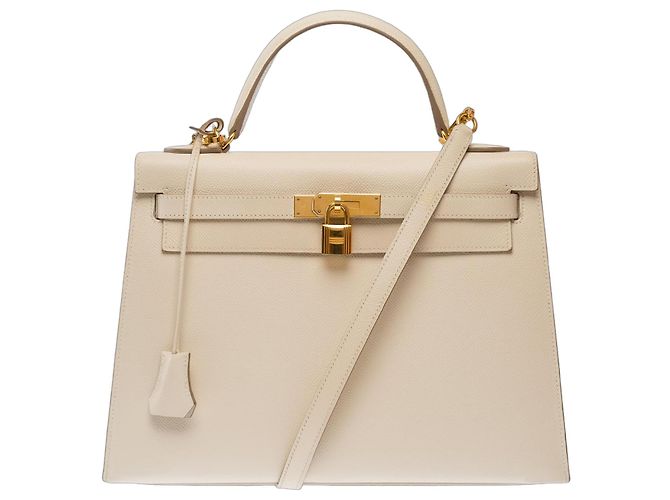 Hermès Bolsa HERMES Kelly 32 em Couro Branco - 103658