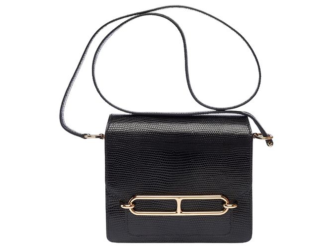 Hermès Borsa HERMES Roulis Lizard Nera - 103657 Nero