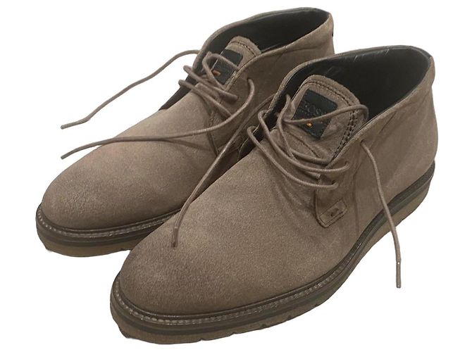 Hugo Boss BOSS Orange Suede Chukka Ankle Boots Taupe