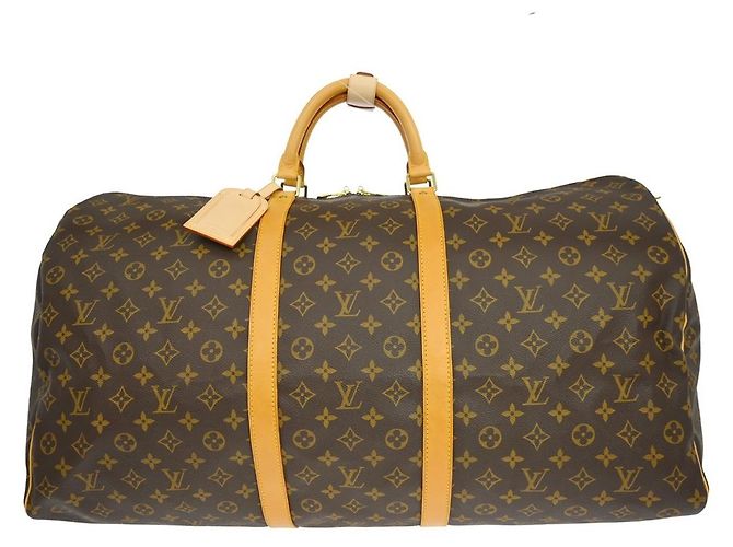 Borsa Keepall Louis Vuitton Monogram Canvas 60 Marrone