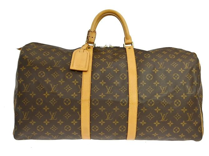 Sac Louis Vuitton Keepall en toile Monogram 55 Marron