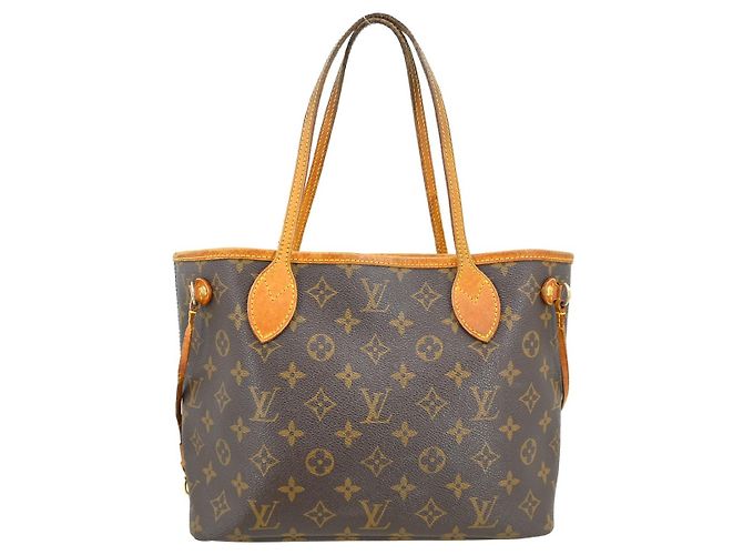 Louis Vuitton Neverfull Bandouliere Inside Out Monogram Canvas com couro PM Marrom