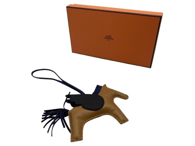 Hermès Charm per borsa Hermes Rodeo MM Pegasus Marrone Blu navy 