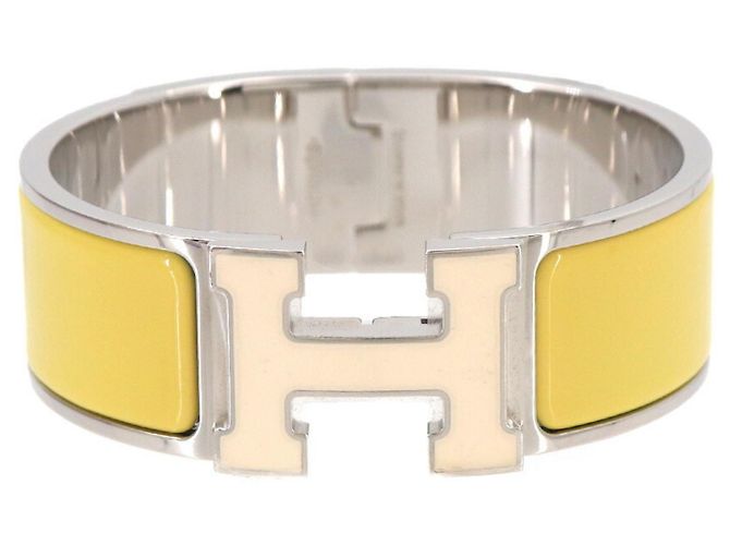 Hermès Pulsera Clic Clac H PM Hermes Plata Blanco Amarillo