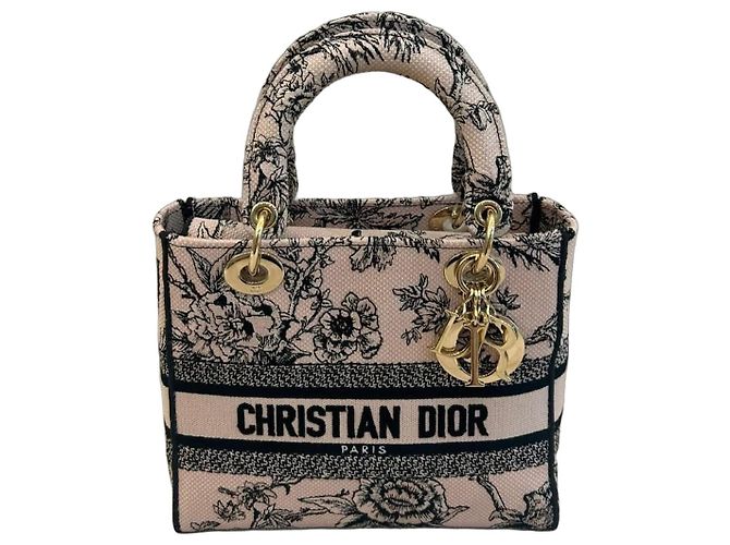Christian Dior Lady D-Lite Mini Toile de Jouy Rosa e Nero
