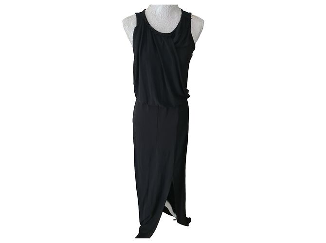 Autre Marque PBO Philosophy Blue Original schwarzes langes Viskosekleid