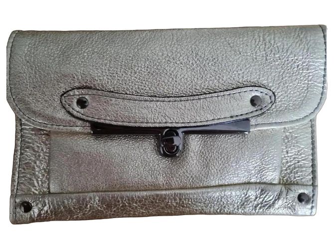 Abaco Simone Gold Metallic-Bubble-Leder Clutch Golden