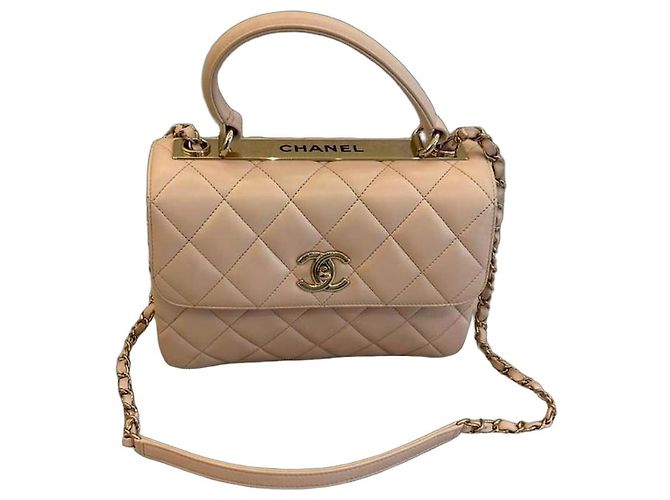 Sac Chanel Trendy CC en agneau matelassé rose