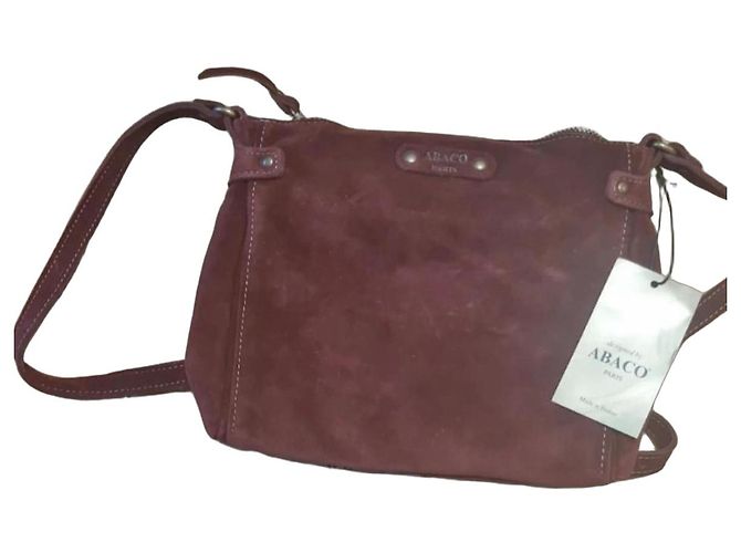 Abaco Paris Sac Giulia en daim et python bordeaux