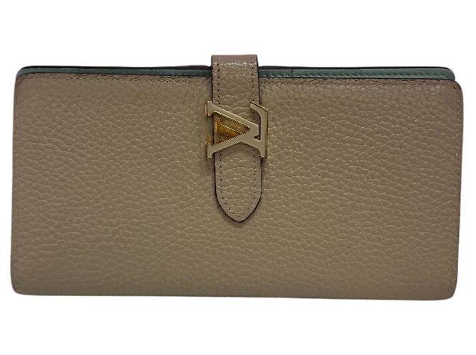 Cartera de doble pliegue beige Louis Vuitton