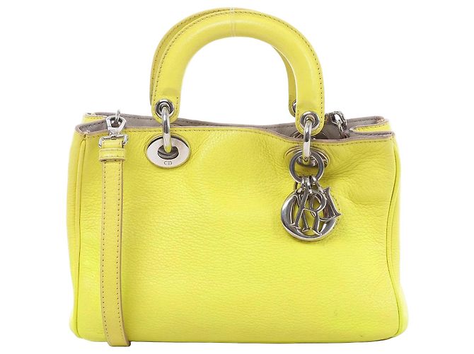 Mini borsa 2Way Diorissimo in pelle Dior gialla