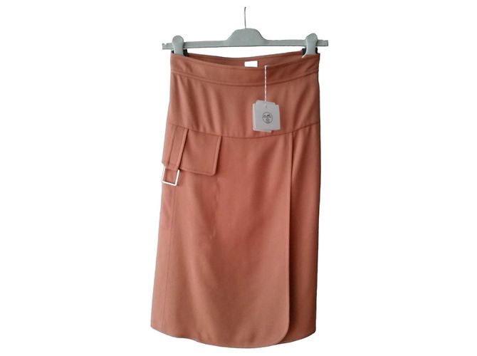 Hermès Saia Midi Esprit Envelope em Crepe de Seda Rosa