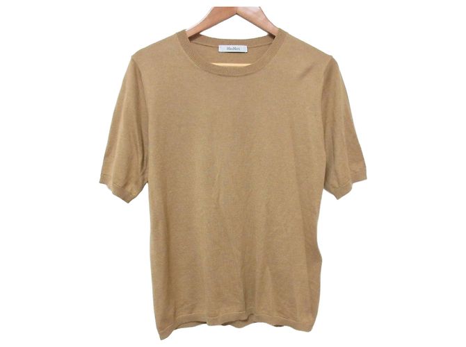 Maglia Max Mara in seta e cashmere a maniche corte Marrone