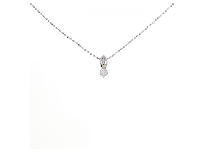 Autre Marque Platin-Diamant-Halskette Silber