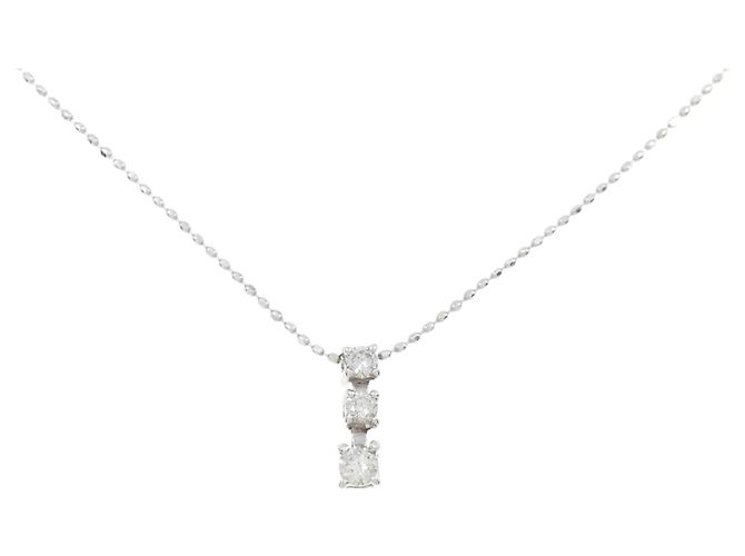 Autre Marque Collar de diamantes Au750 Plata