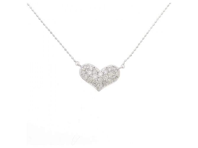 Autre Marque Collana con diamante K14WG Argento