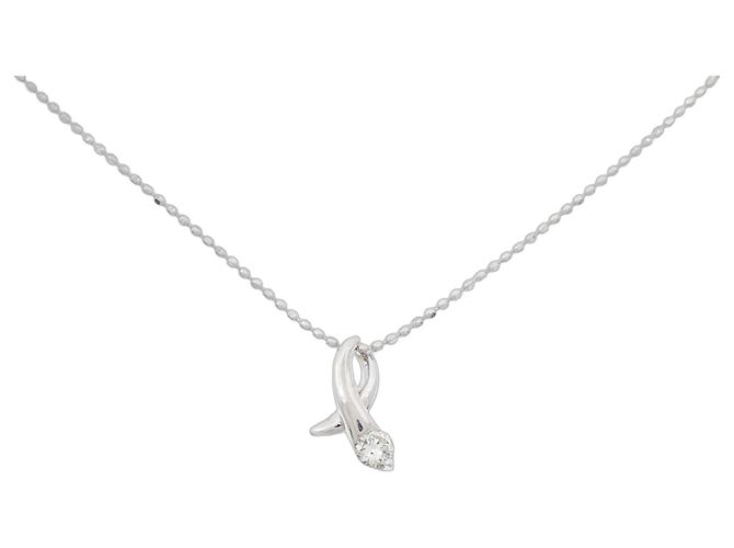Autre Marque Collar de oro blanco y diamantes Au750 Plata