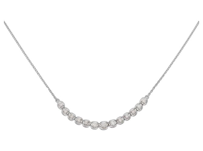 Autre Marque K18WG Diamant Halskette Silber