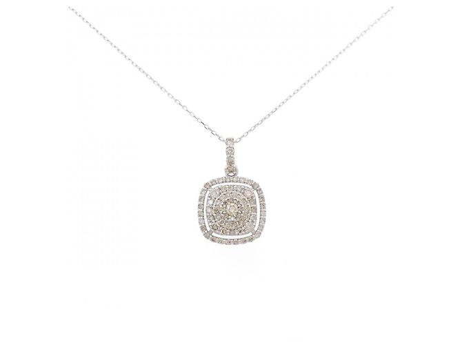 Autre Marque Collana in oro bianco Au750 e diamanti Argento