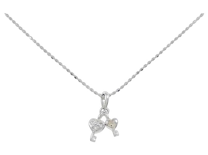 Autre Marque Collana in oro bianco Au750 e diamanti Argento