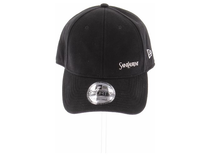 Gorra Saint Laurent de algodón negra