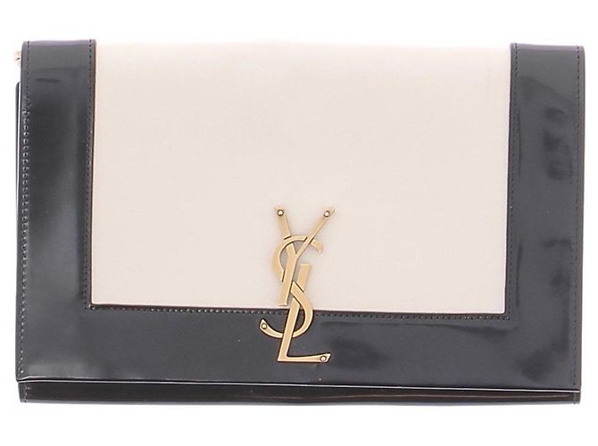 Saint Laurent Cartera negra y blanca Negro