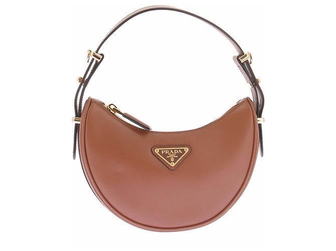 Prada Bolsa "Arqué" em couro marrom Camelo