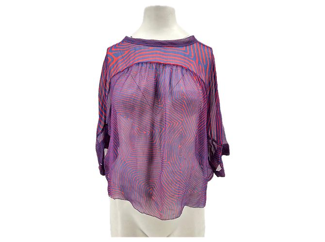 Isabel Marant Etoile Patterned transparent top Purple