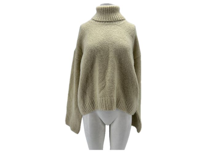 Anine Bing Cremefarbener Rollkragenpullover Beige 