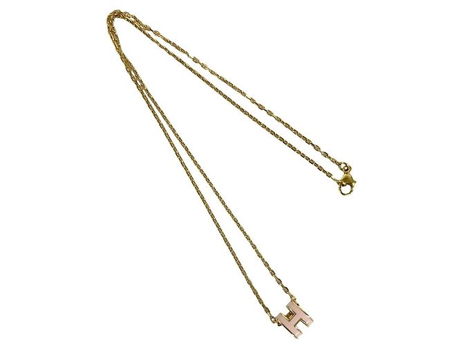 Hermès Collar HERMES Mini Pop H Rosa Dorado