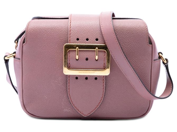 Burberry Bolsa transversal pequena em couro granulado macio rosa com fivela