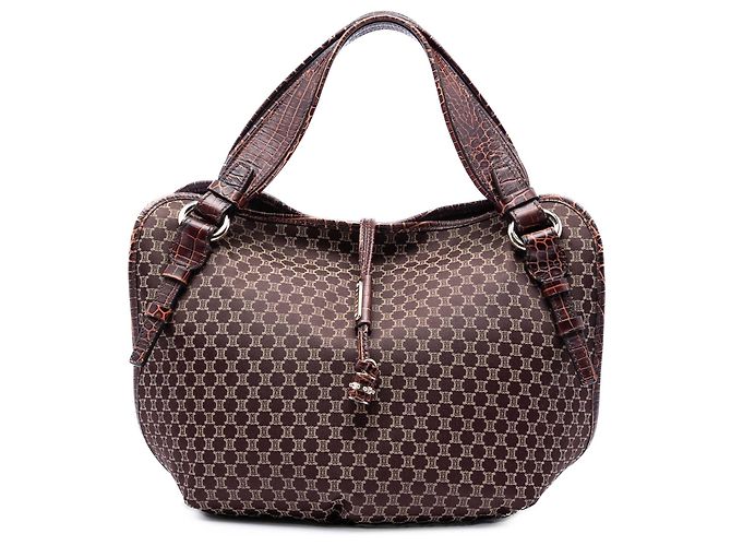 Céline Celine Brown Macadam Canvas Bittersweet Hobo Dark brown