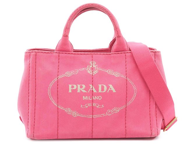 Tote in canapa rosa Prada