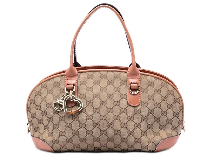 Borsa Gucci Beige GG Canvas Heart Bit