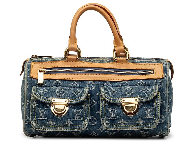 Louis Vuitton Blue Monogram Denim Neo Speedy 30 Azul