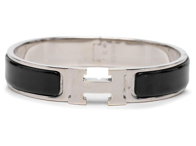 Bracciale Hermès Black Narrow Enamel Clic H PM Nero 