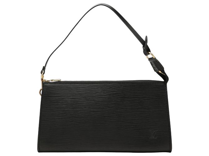 Pochette Accessoires in pelle Epi nera Louis Vuitton Nero
