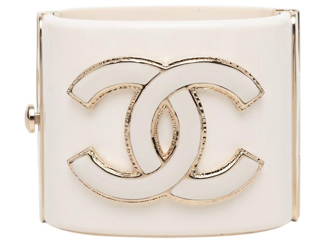 Pulsera de Resina White CC Chanel Blanco