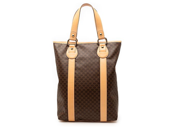 Céline Tote vertical em canvas revestido Macadam marrom Celine