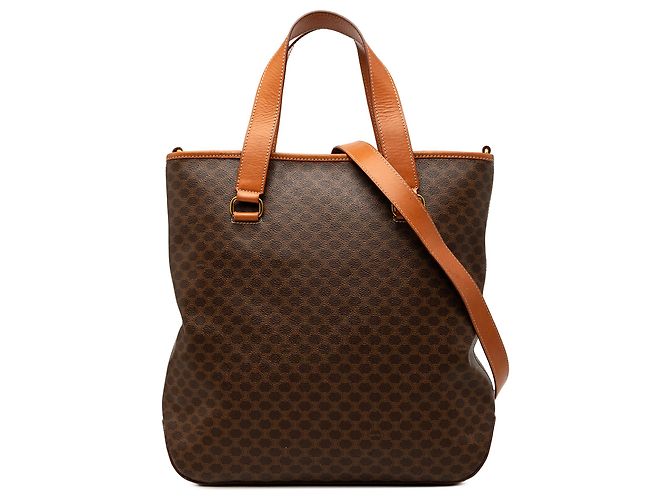 Céline Bolsa vertical Celine em canvas revestido marrom Macadam