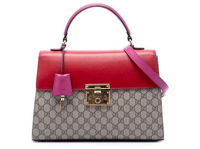 Bolso Gucci Beige GG Supreme con asa Padlock