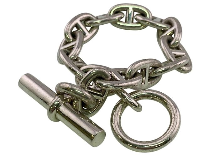Hermès Pulsera Hermes Chaine d'Ancre MM Plata