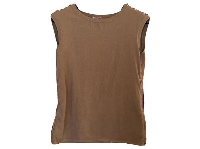 Prada Brown Viscose Sleeveless Gilet
